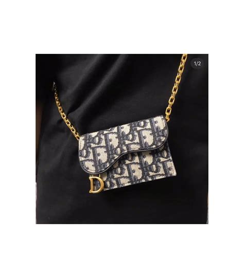 dior saddle flap card holder chain|lady Dior flap card holder.